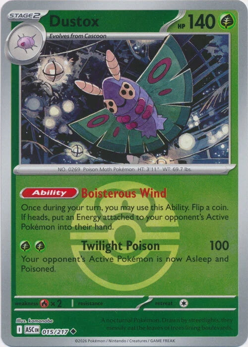 Ascended Heroes Dustox #015/217 Pokeball Reverse Holo